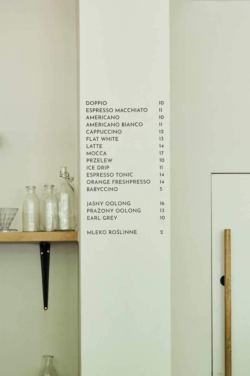 Menu kawiarni Tonka